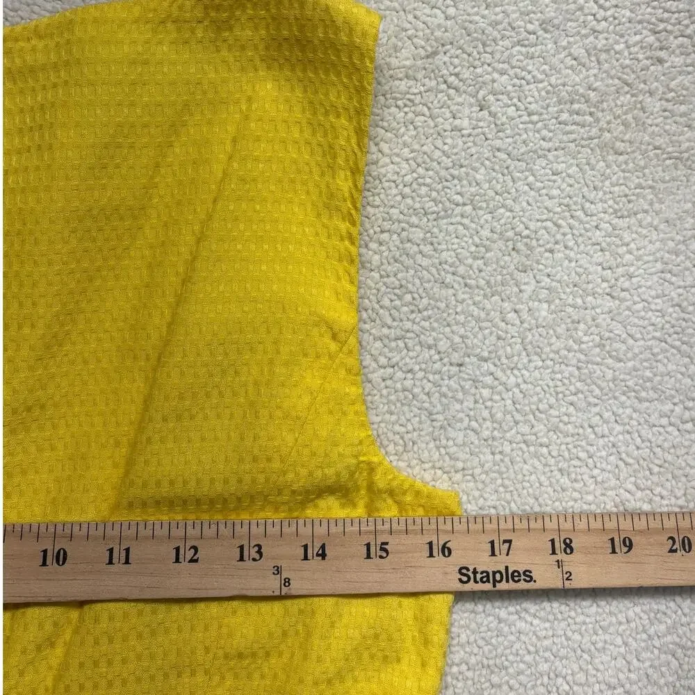 Lauren Ralph Lauren Dress 10P Petite Yellow Textured A-Line Summer Sleeveless